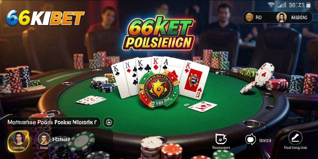 Screenshot gameplay <strong>66KBET</strong> menampilkan aksi Poker yang seru dan mendebarkan.
