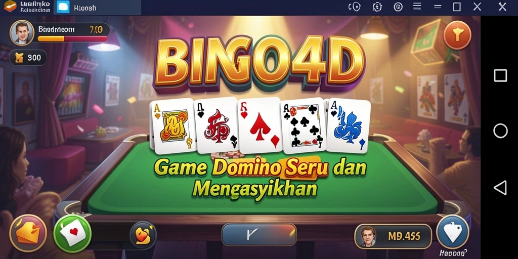 Tampilan gameplay seru BINGO4D dengan elemen permainan Domino.