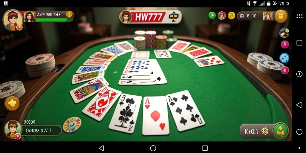 Screenshot gameplay Gaple HW777 yang menarik dan interaktif.