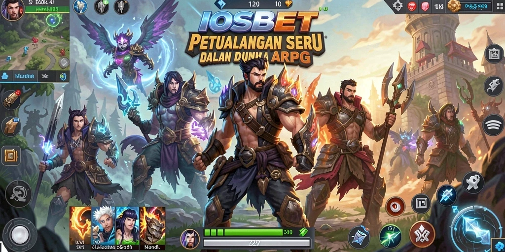 Tangkapan layar gameplay IOSBET menampilkan aksi pertempuran seru di dunia ARPG.