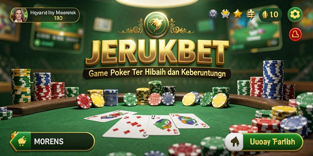 Tampilan gameplay poker menarik dan seru di JERUKBET.
