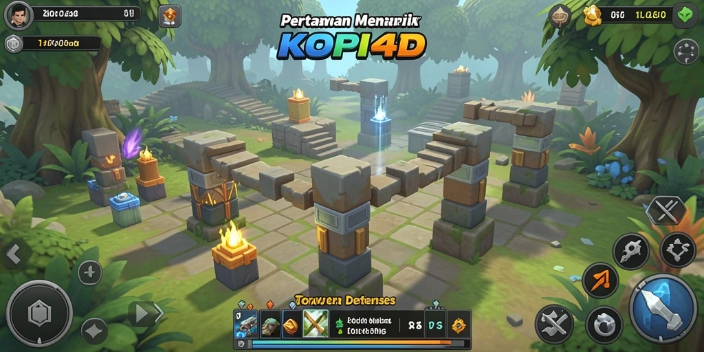 Gameplay seru dan menegangkan di KOPI4D dengan pertahanan menara yang strategis.