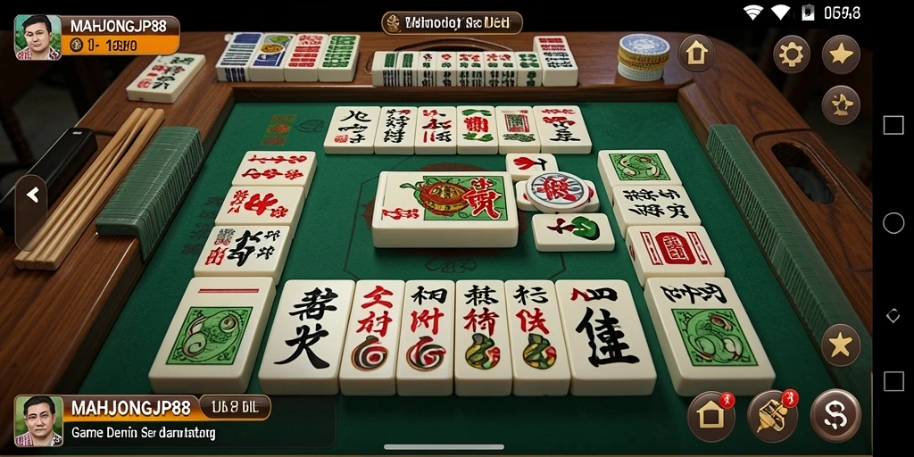 Tampilan gameplay seru dalam MAHJONGJP88 permainan domino.