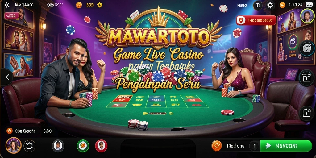 Tampilan gameplay Live Casino di MAWARTOTO dengan dealer langsung.