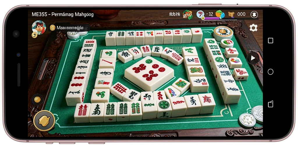Tampilan menakjubkan dari gameplay ME355 dengan desain Mahjong yang kreatif.