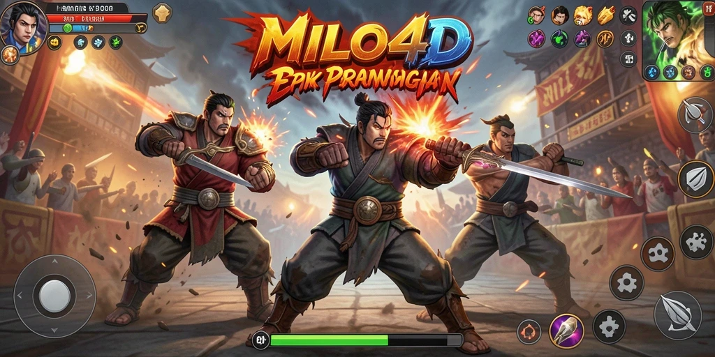 Tampilan gameplay <strong>MILO4D</strong> yang seru dengan pertarungan penuh aksi.