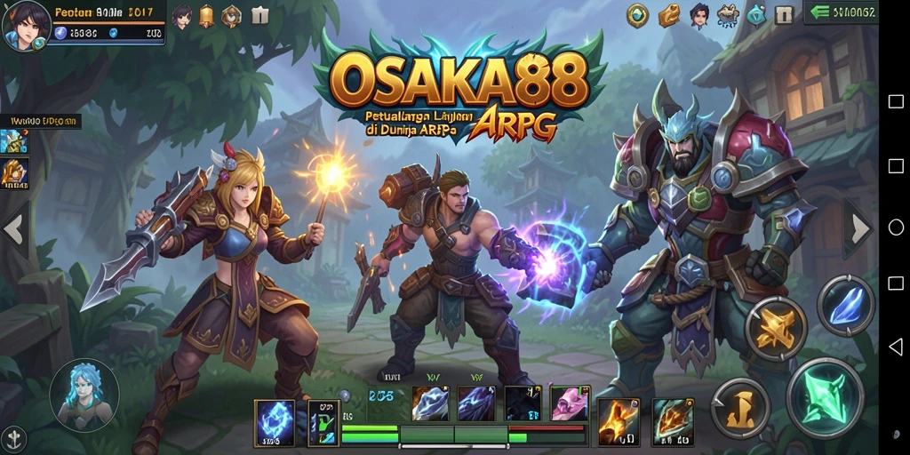 Tangkapan layar gameplay OSAKA88 menampilkan pertempuran epik di dunia ARPG.