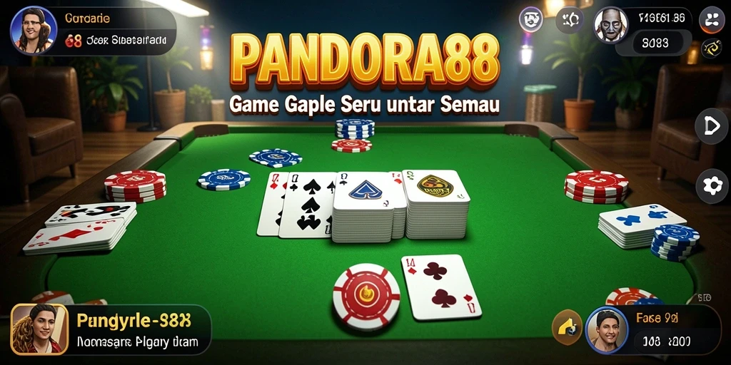 Tampilan gameplay seru PANDORA88 dalam permainan Gaple.