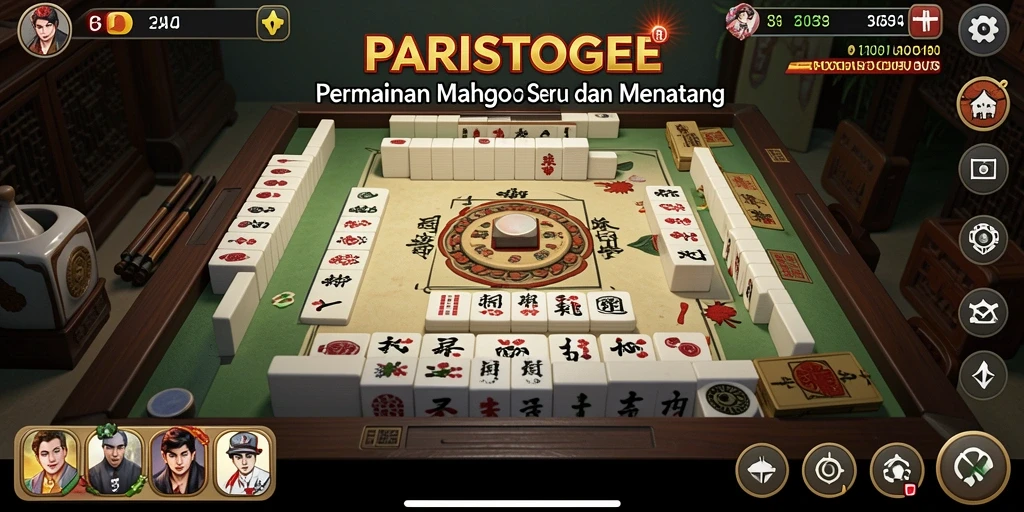 Screenshot gameplay PARISTOGEL yang menampilkan suasana permainan Mahjong.