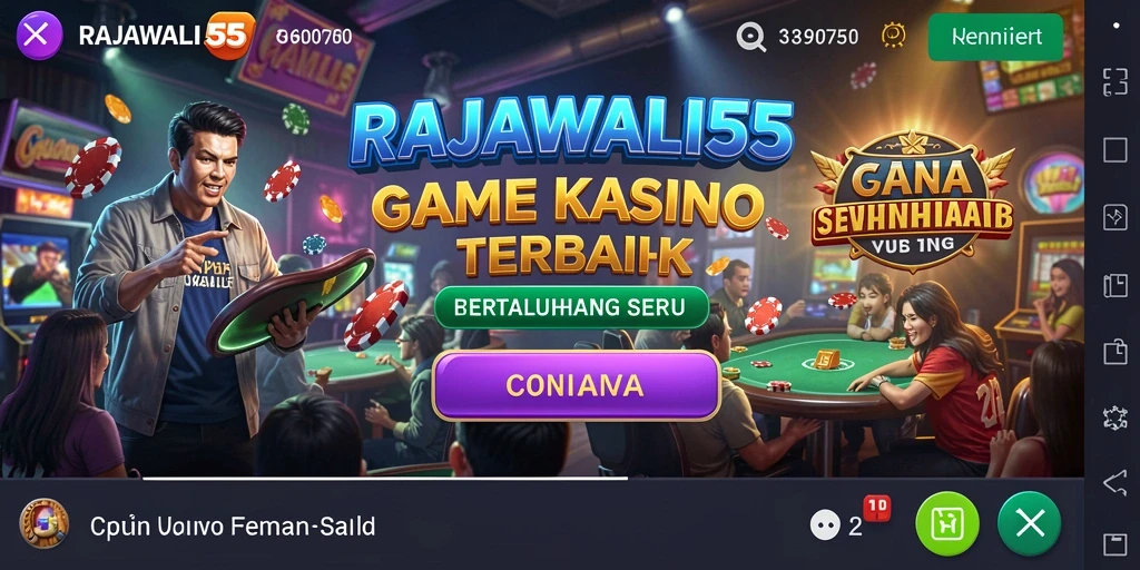 Tampilan gameplay menarik dari RAJAWALI55 dengan fitur kasino yang lengkap.