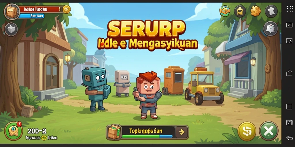 Tampilan menarik dari gameplay SERURP yang menonjolkan elemen Idle.