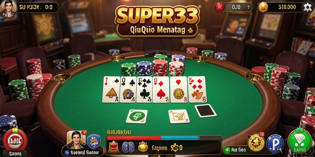 Tampilan menarik dari gameplay QiuQiu di SUPER33.