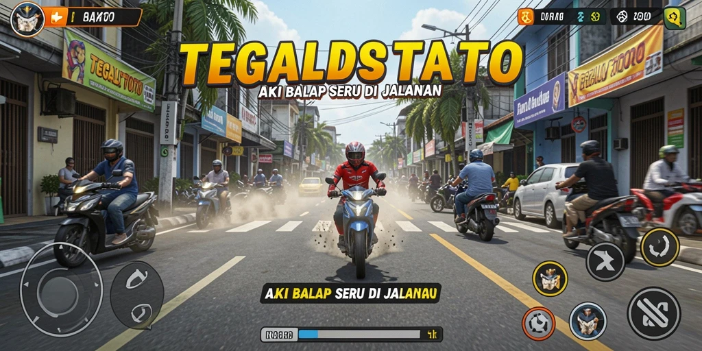Gameplay seru TEGALTOTO dengan balapan cepat dan tantangan mendebarkan.
