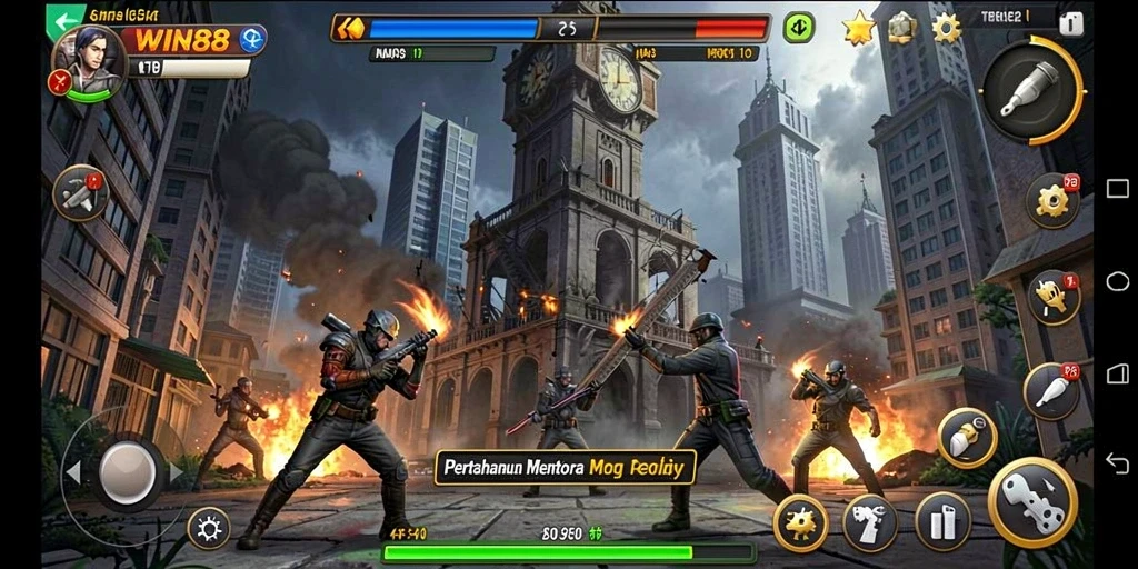 Screenshot gameplay Tower Defense yang menegangkan di WIN88.